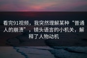 看完91视频，我突然理解某种“普通人的崩溃”，镜头语言的小机关，解释了人物动机