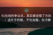 91在线的争议点，其实被说错了方向 ｜ 这片子的狠，不在血腥，在冷静