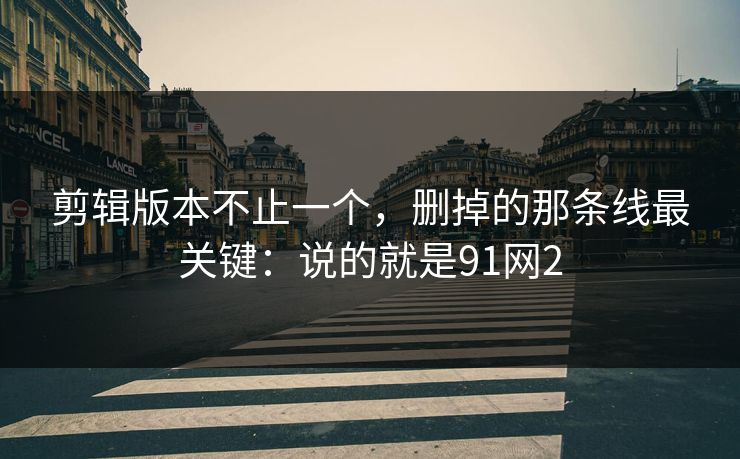 剪辑版本不止一个,删掉的那条线最关键:说的就是91网2 剪辑版本不止一个,删掉的那条线最关键:说的就是91网2