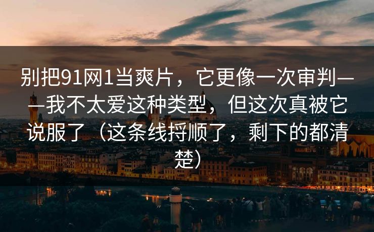 别把91网1当爽片，它更像一次审判——我不太爱这种类型，但这次真被它说服了（这条线捋顺了，剩下的都清楚）