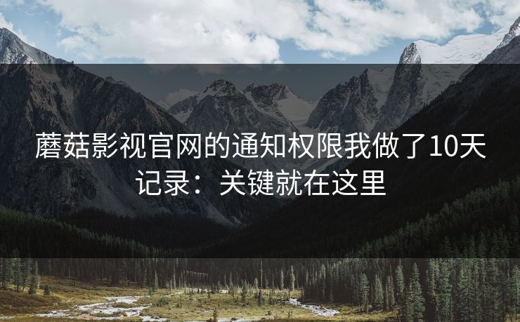 蘑菇影视官网的通知权限我做了10天记录：关键就在这里