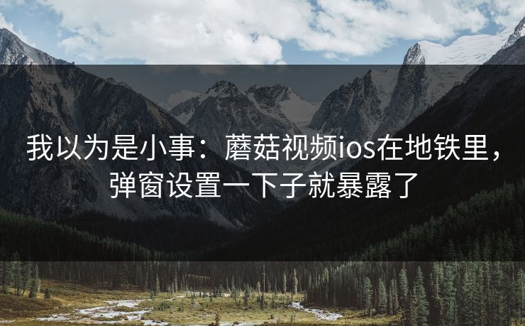 我以为是小事：蘑菇视频ios在地铁里，弹窗设置一下子就暴露了