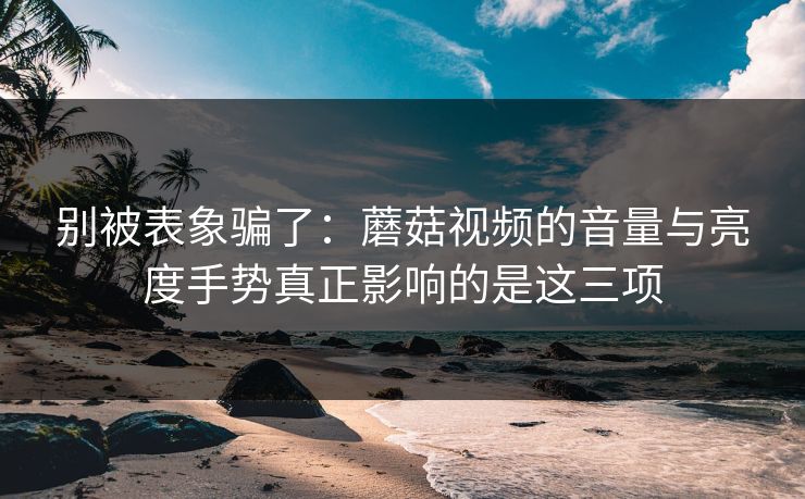 别被表象骗了:蘑菇视频的音量与亮度手势真正影响的是这三项 别被表象骗了:蘑菇视频的音量与亮度手势真正影响的是这三项