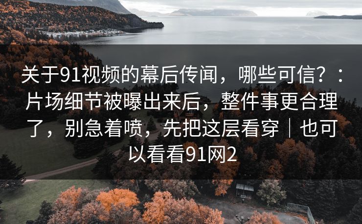 关于91视频的幕后传闻，哪些可信？：片场细节被曝出来后，整件事更合理了，别急着喷，先把这层看穿｜也可以看看91网2