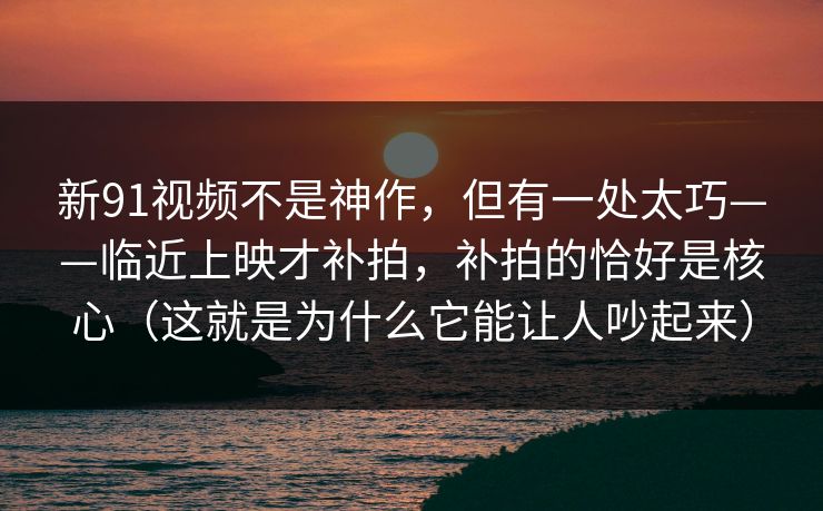 新91视频不是神作，但有一处太巧——临近上映才补拍，补拍的恰好是核心（这就是为什么它能让人吵起来）
